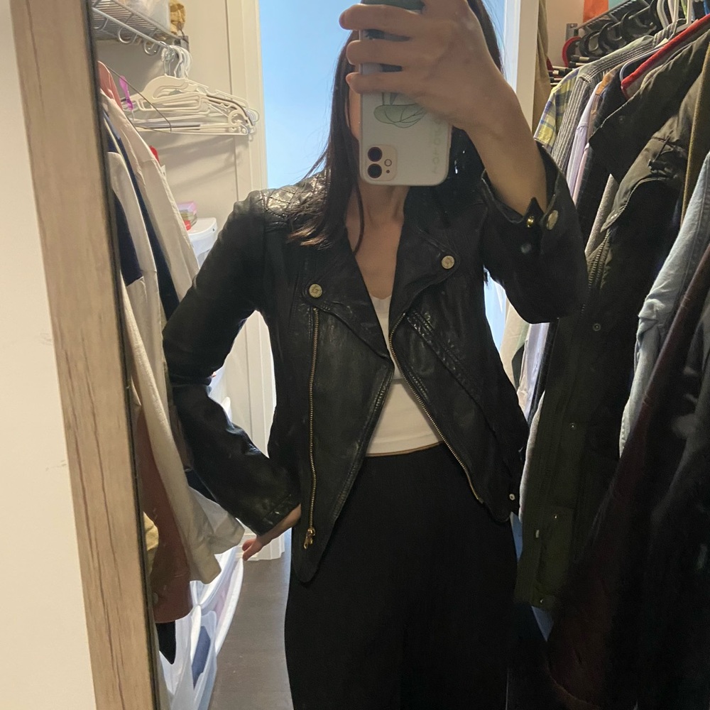 Black leather jacket